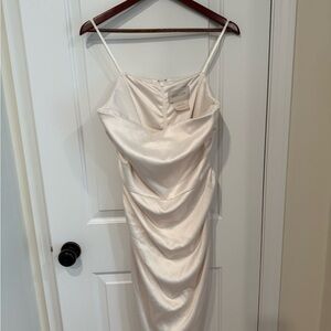 BHLDN Sandy Strapless Midi Dress - Ivory,  Size Large